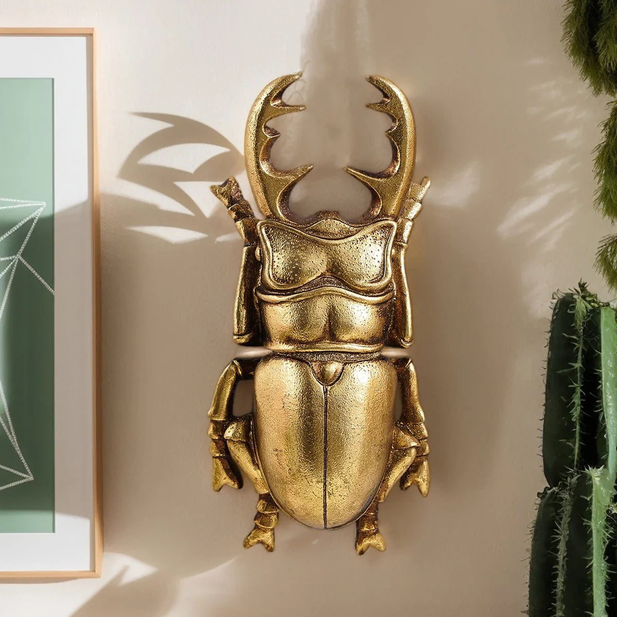 Afralia™ Golden Beetle Resin Handicrafts - Background Wall Decoration