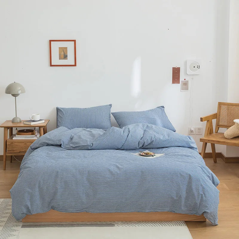 Afralia™ Pure Cotton Check Single Quilt Cover - Luxury Printed Duvet Queen - All Seasons