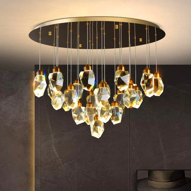 Afralia™ Crystal Chandelier: Luxury Pendant Light for Living and Dining Room