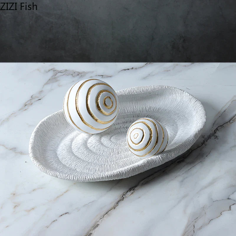 Afralia™ Golden Texture Ball Geometric Sculpture - Abstract Desk Decoration