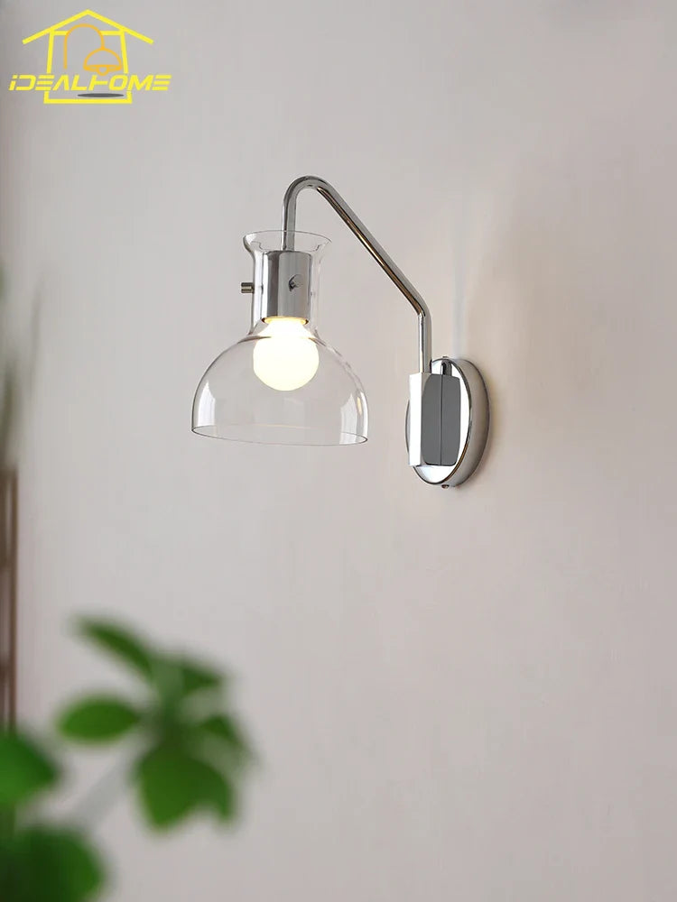 Afralia™ Bauhaus Glass LED Wall Lamp Iron Art Decor for Bedroom Living Room