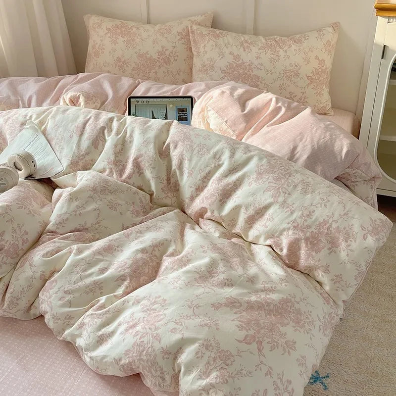 Afralia™ Cartoon Printed Cotton Bedding Set - Soft, Skin-Friendly Duvet Cover