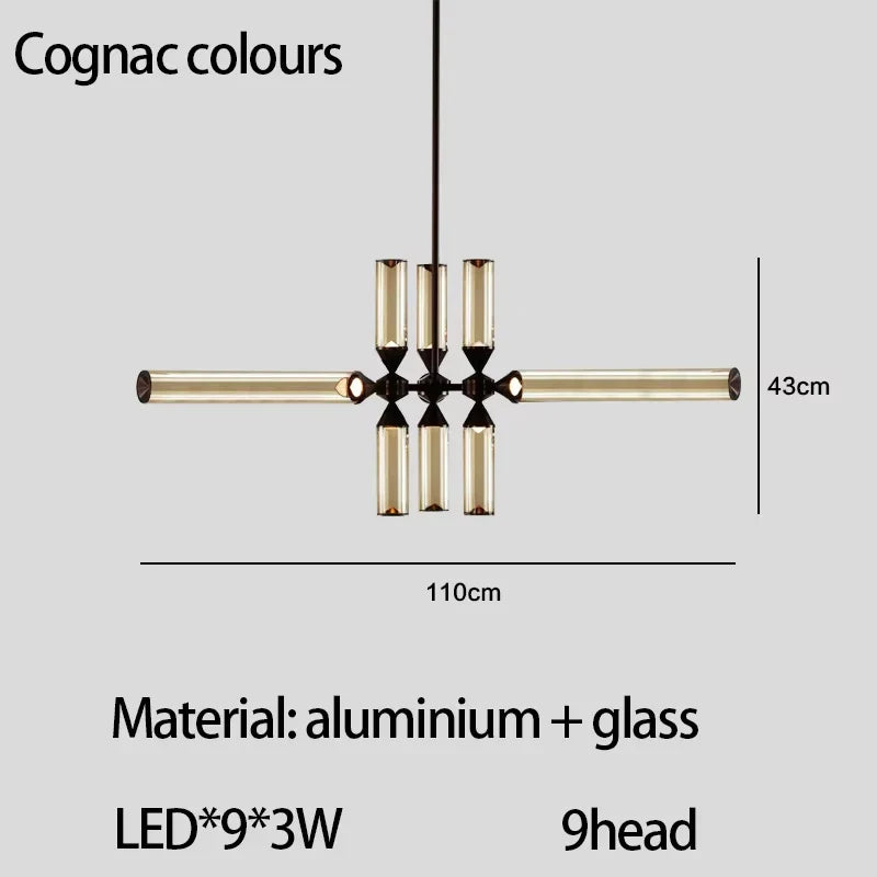 Afralia™ Glass Tube Chandelier: Modern LED Pendant Lamp for Living Room, Bedroom, Cafe, and Dining Room.