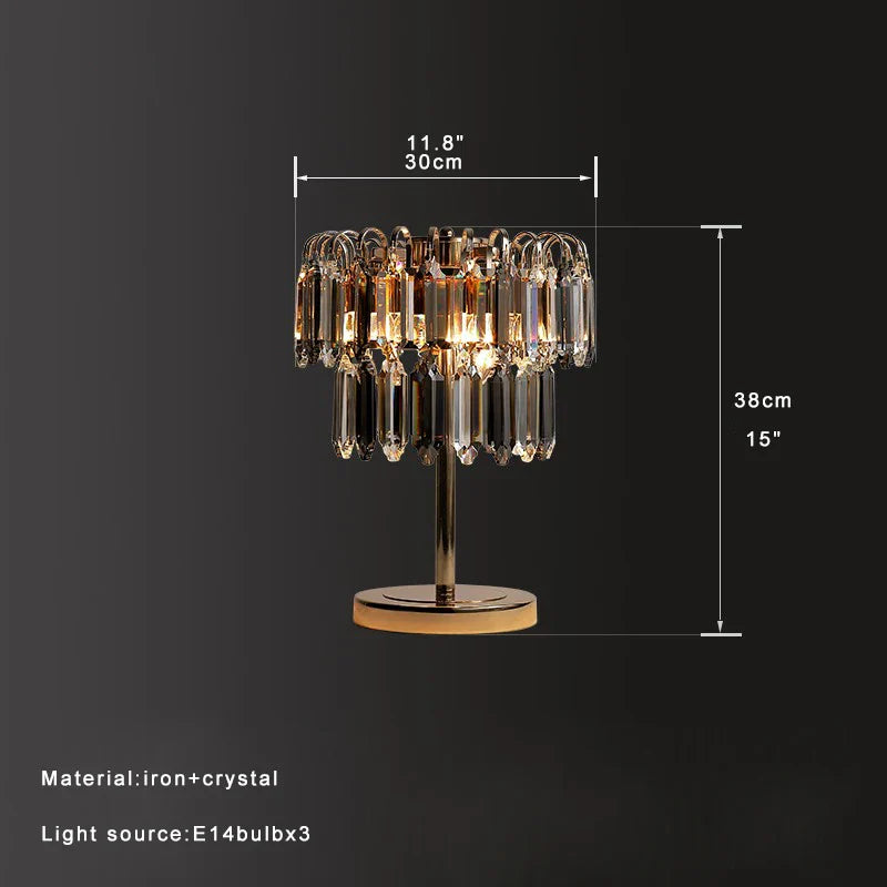 Afralia™ Crystal Bar Table Lamp Luxury Dimmable 2700K Desk Light Elegant Home Decor