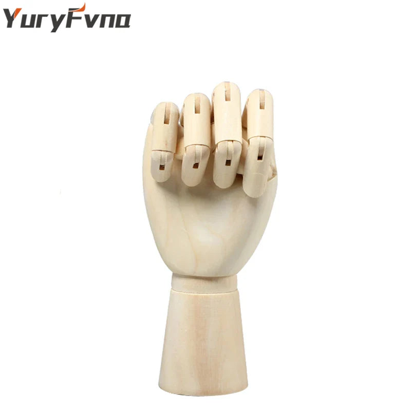 Afralia™ Poseable Wooden Manikin Hand Sketch Model with Stand - Artist Essential