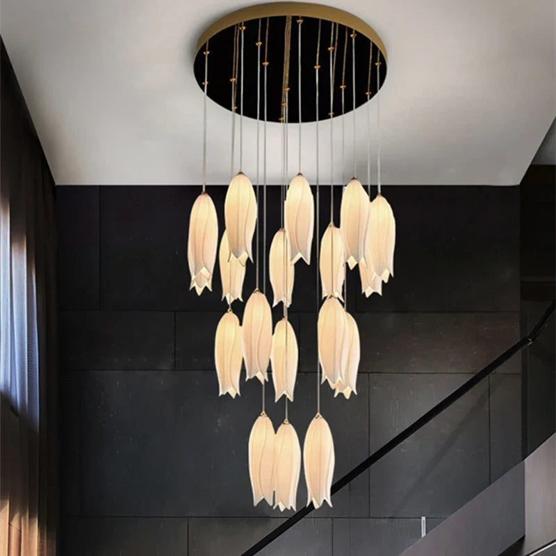 Afralia™ Nordic Tulip Chandelier: Multi-heads Pendant Lamp for Villa, Hotel, Restaurant, Bedroom