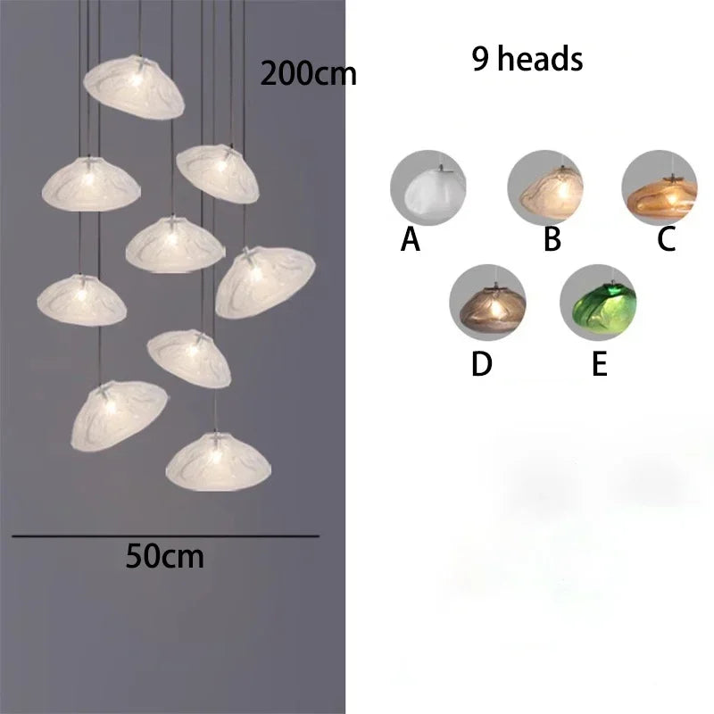 Afralia™ Crystal Chandelier Stair Pendant Lamp | Modern Living Room Lighting Fixture
