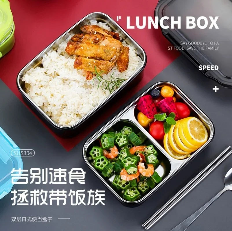 Afralia™ Stainless Steel Bento Box Lunch Container for Kids and Students