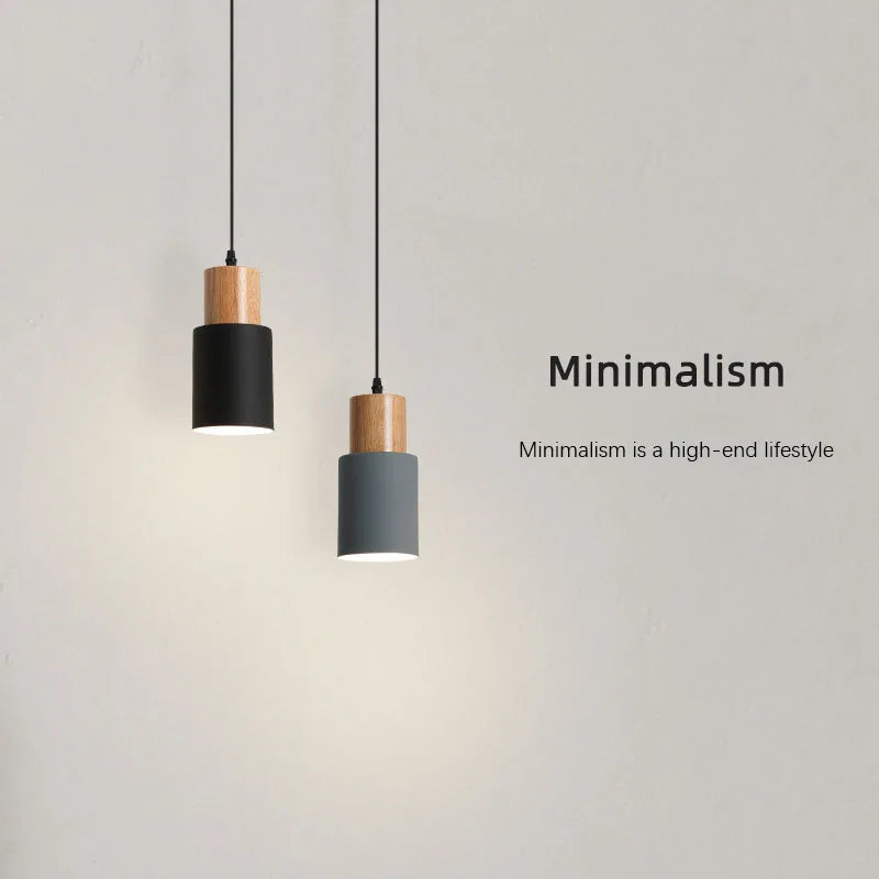 Afralia™ Nordic Metal Wood LED Pendant Lamp: Modern Chandelier for Dining Room, Bedroom