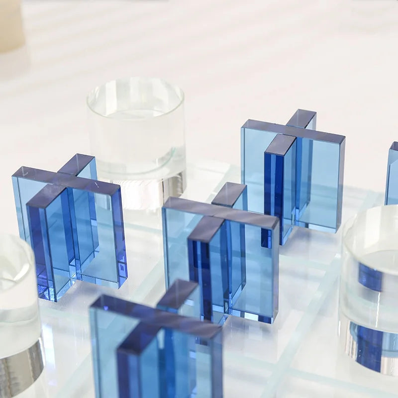 Afralia™ Crystal Chessboard: Elegant Three-dimensional Glass Tray Chess Set