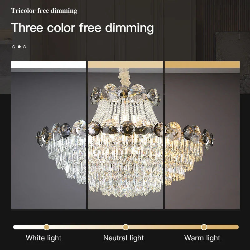 Afralia™ Crystal Light Luxury Chandelier for Living Room Dining Bedroom