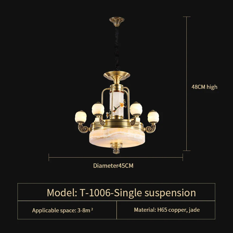 Afralia™ Zinc Alloy Jade Chandelier for Luxurious Living Spaces