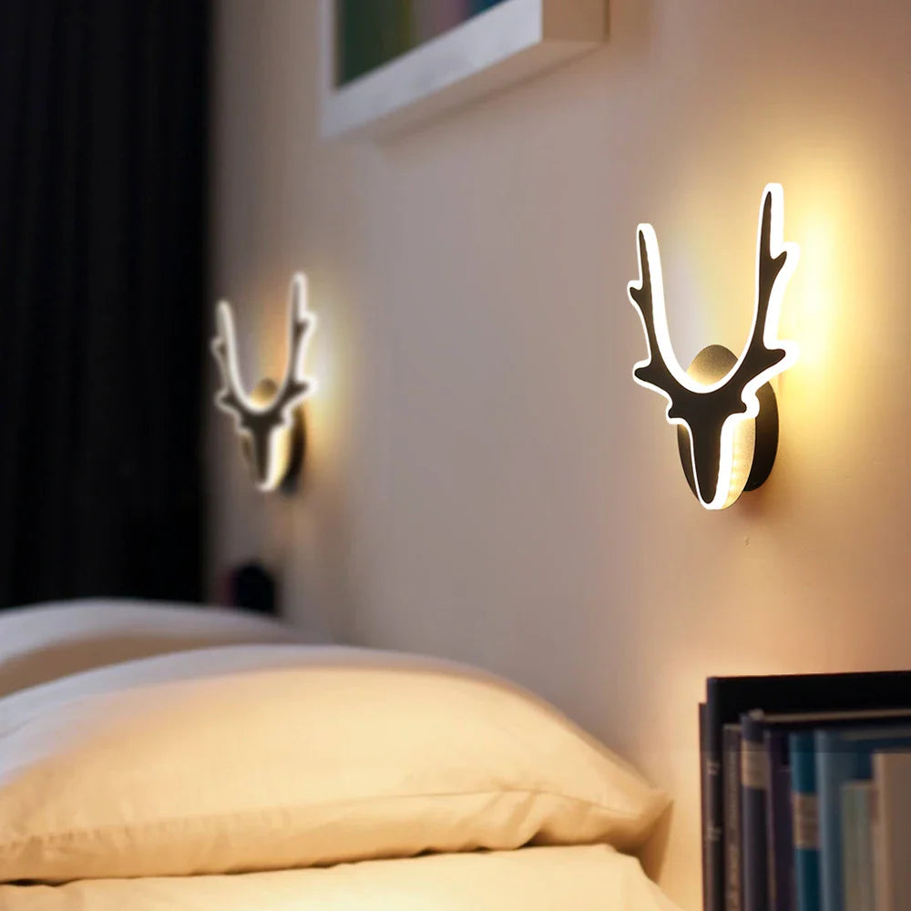Nordic Antler LED Wall Sconce by Afralia™: Modern Indoor Bedroom & Bathroom Light