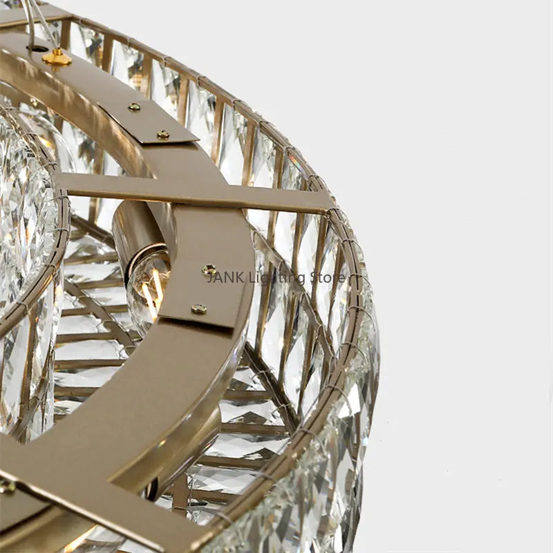 Afralia™ K9 Crystal Ring Pendant Light: Deluxe LED Interior Decoration for Living Room, Bedroom & Restaurant