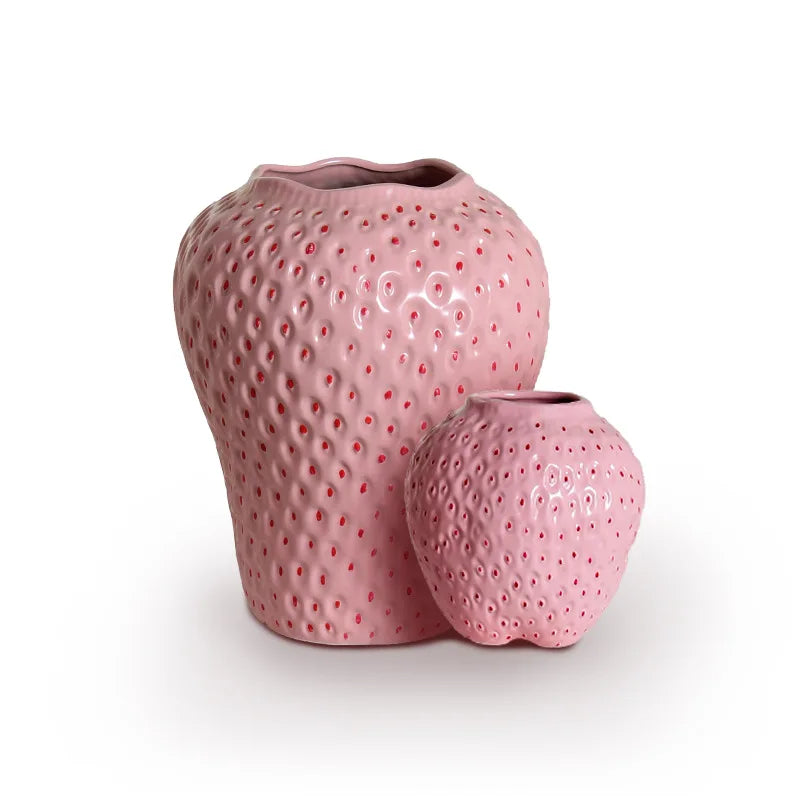 Afralia™ Ceramic Strawberry Vase for Home Decor and Terrarium Display