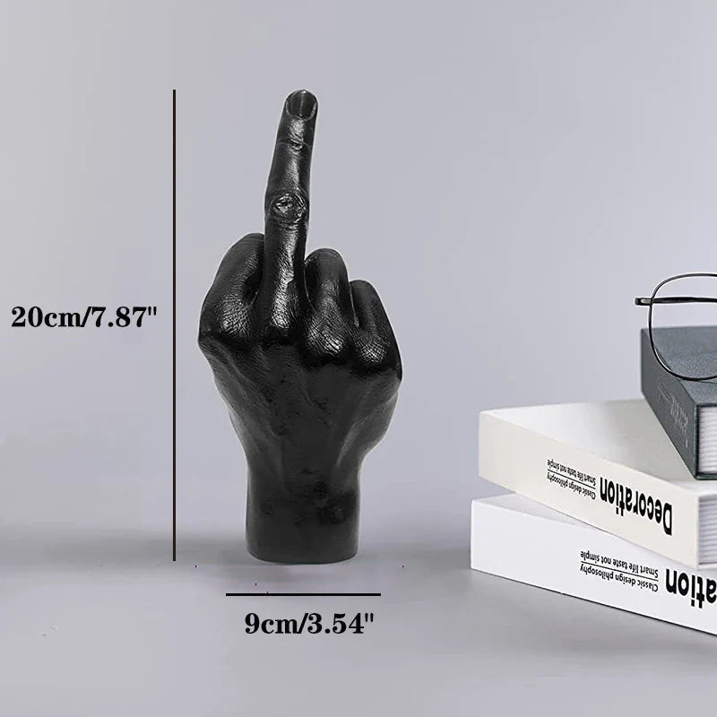 Afralia™ Middle Finger Resin Desktop Ornament Home Decor Figurine