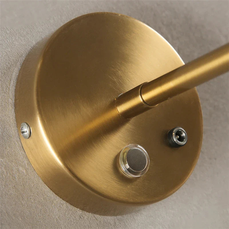 Afralia™ Golden Glass Ball LED Wall Light with Touch Switch