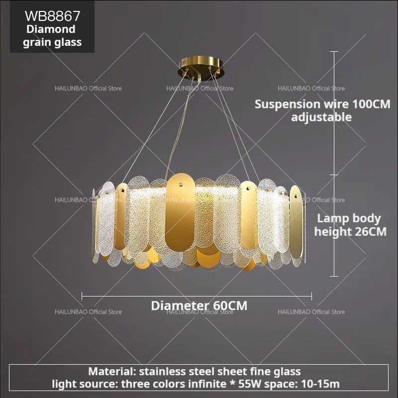 Afralia™ Postmodern Chandelier: LED Living Room Diningroom Bedroom Clothing Store Light