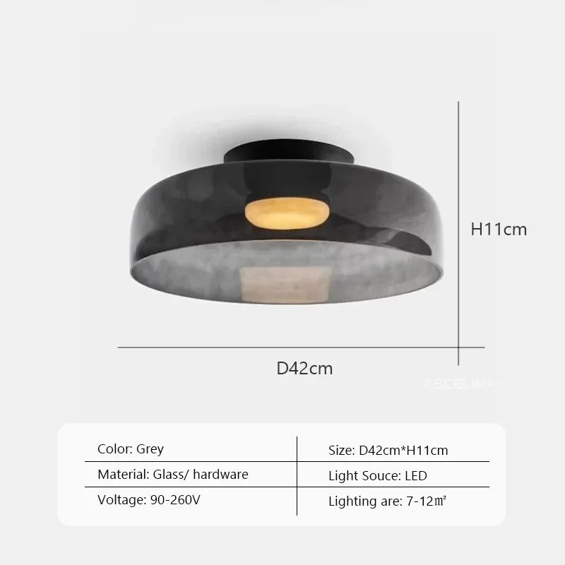 Afralia™ Nordic Glass Bowl LED Ceiling Light for Home Decor Luminaires