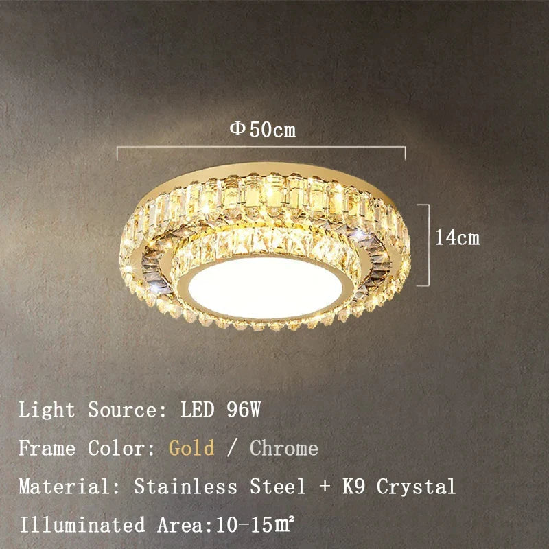 Afralia™ Crystal LED Ceiling Light: Modern European Design for Bedroom and Living Room Decor
