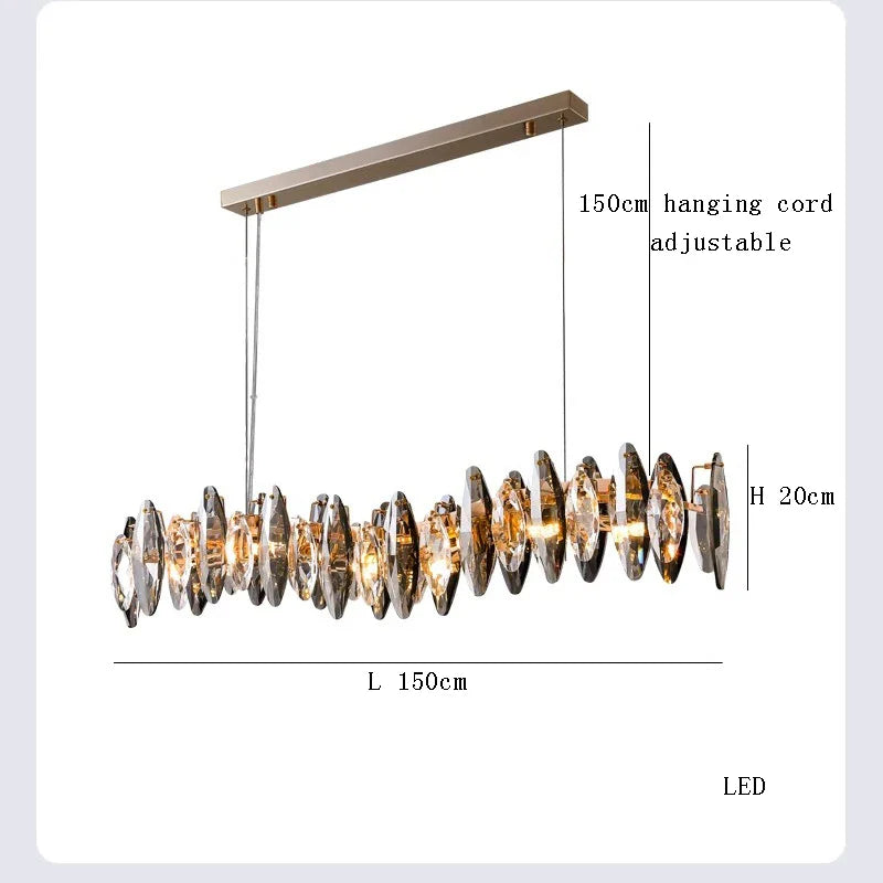 Afralia™ Crystal LED Chandelier: Modern Luxury Indoor Hanging Lamp, Living Room Decor