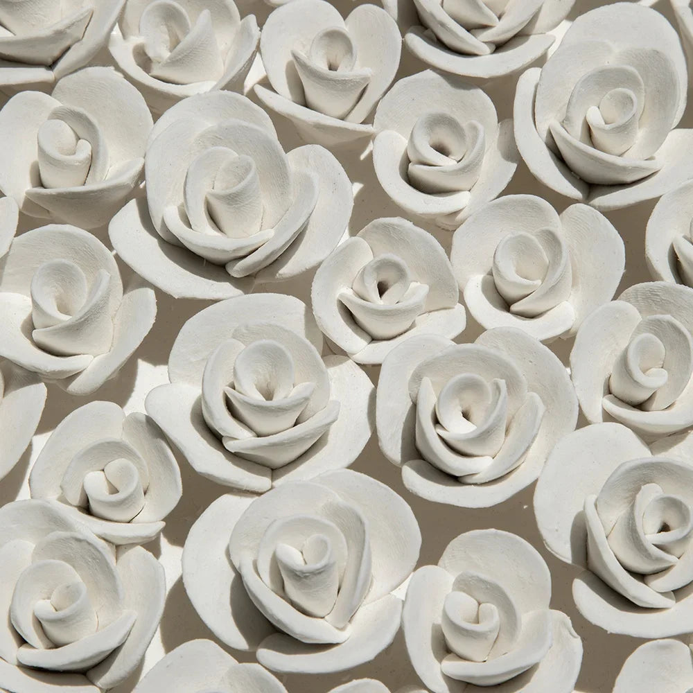 Afralia™ Petal Pendant Embossed Rose Wall Decoration Handmade Ceramic Adornment