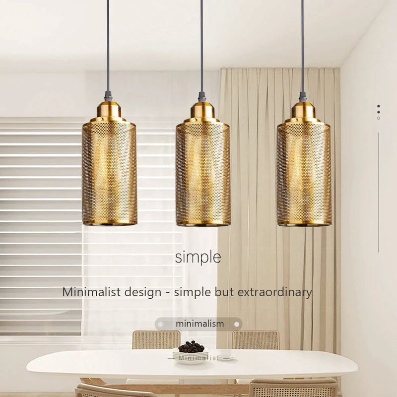 Afralia™ Modern Gold Pendant Light Fixture for Kitchen Island Dinning Room Bedroom