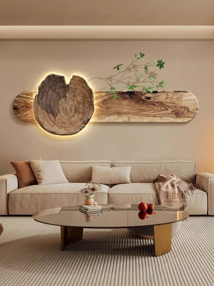 Afralia™ Elegant Sofa Set with Hanging Paintings and Bedroom Wall Lamp Painting