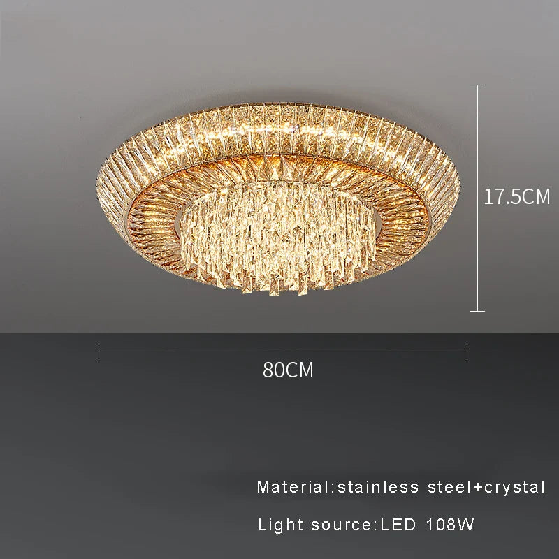 Afralia™ Amber Crystal Ceiling Chandelier: Luxe LED Home Decor Light Fixture