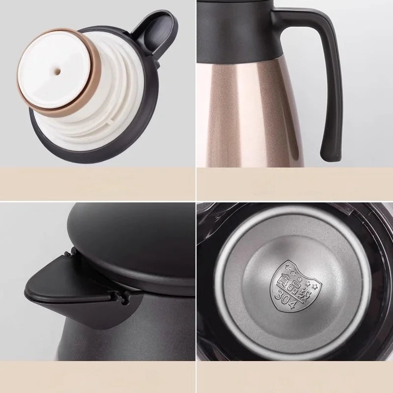 Afralia™ Stainless Steel Vacuum Bottle Hot Kettle Coffee Thermos Pot