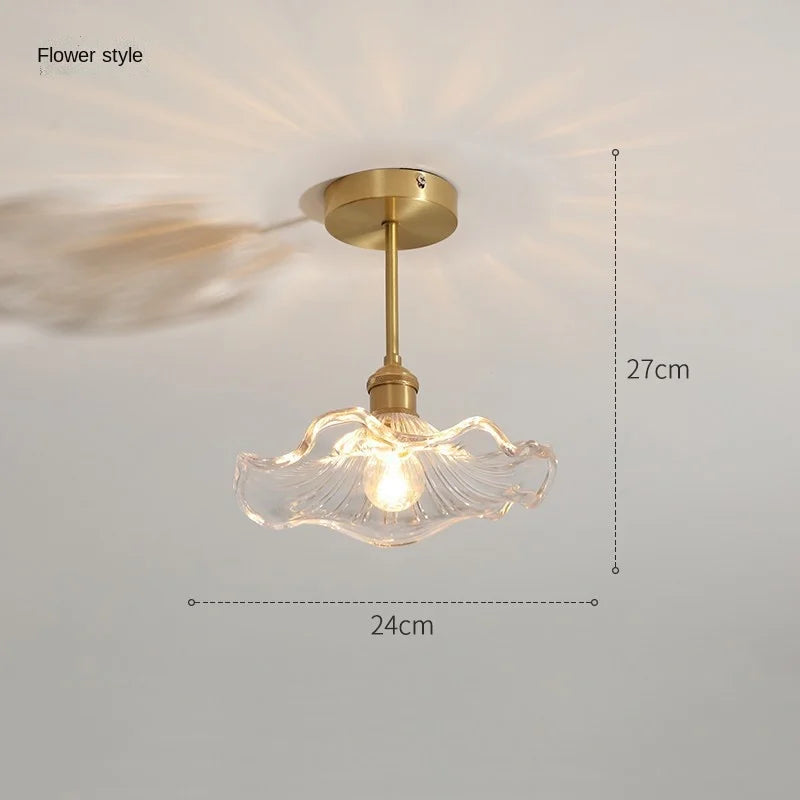 Afralia™ Glass Ceiling Lamp for Bedroom Porch Entryway Hallway Interior Decor