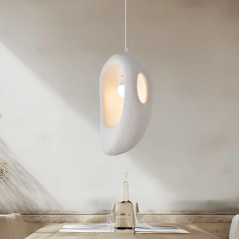 Afralia™ White Wabi Sabi E27 LED Pendant Chandelier for Home Decor & Bar, Nordic Design