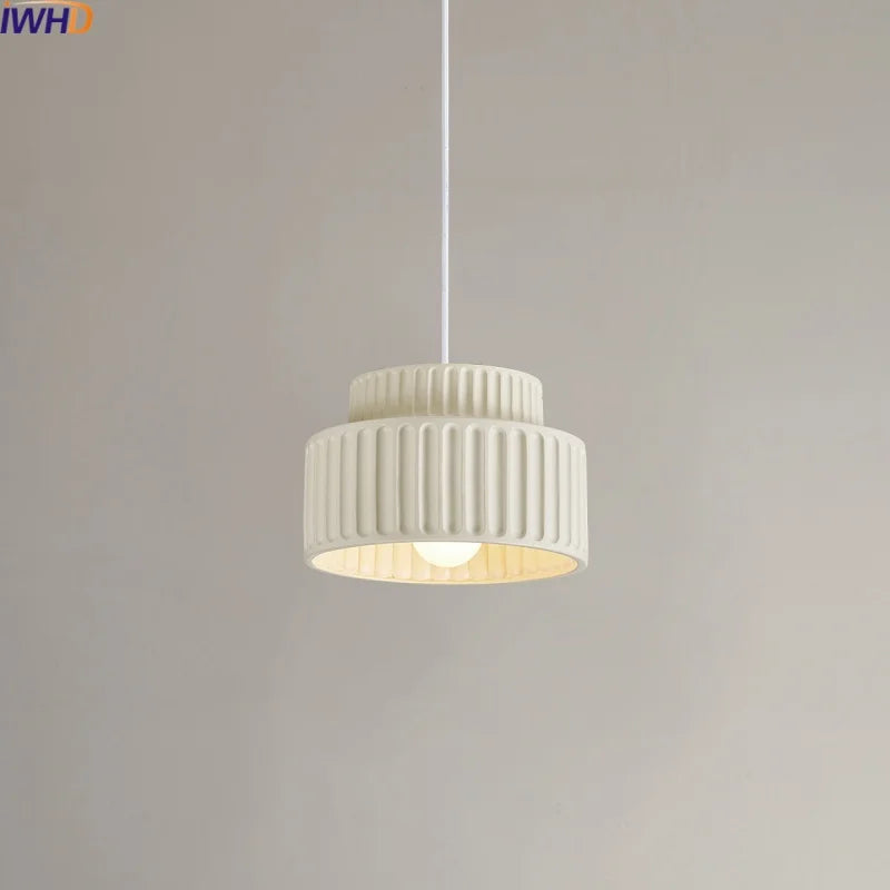 Afralia™ LED Pendant Lamp Nordic Modern Resin Hanging Light Fixtures Cream Color