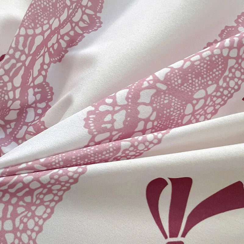 Afralia™ Lace Printed Duvet Cover Set - Elegant, Cozy Bedding for Single & Double Beds