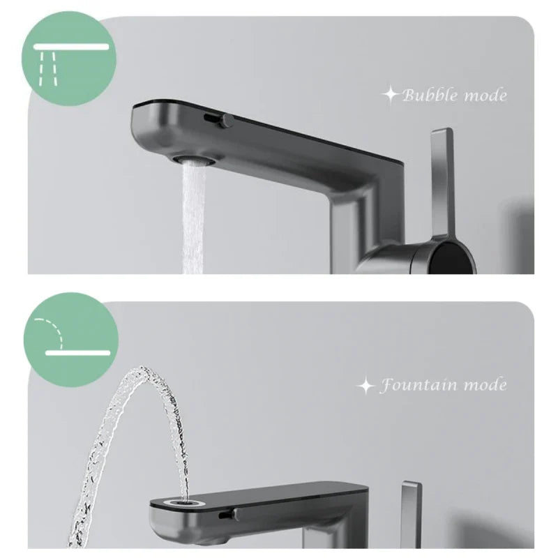 Afralia™ LED Digital Display Basin Faucet, Hot Cold Water Mixer Tap, 2 Modes