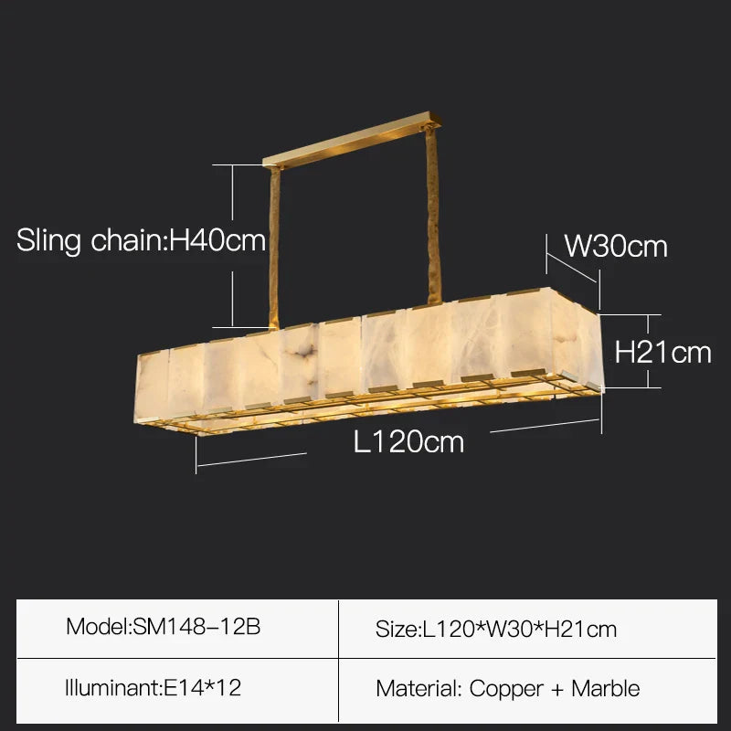 Afralia™ Marble Copper Chandelier: Elegant Modern Luxury Lighting for Living Room, Bedroom & Dining