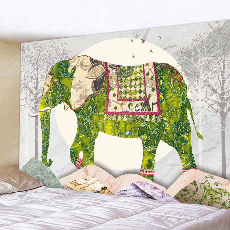 Afralia™ Elephant Tarot Psychedelic Tapestry for Home Decor and Yoga Room Zen Vibes