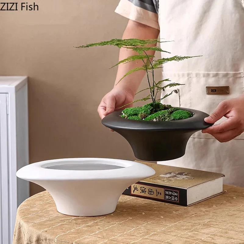 Afralia™ Ceramic Elliptical Vase Pots: Minimalist Room Decor & Floral Arrangement Aesthetic