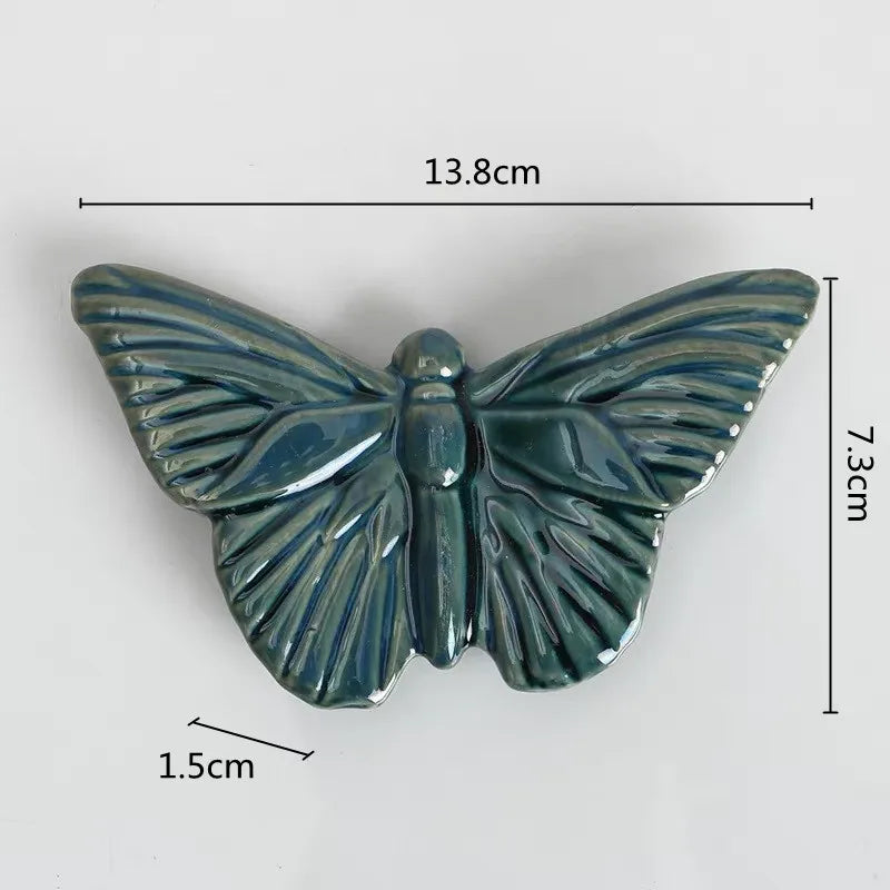 Afralia™ Ceramic Butterfly Wall Decor - 3D Papilionid Aesthetic Hanging Art