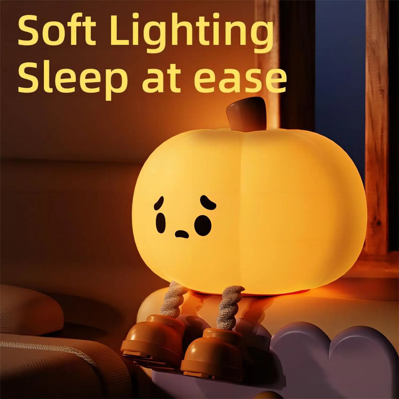 Afralia™ Pumpkin Night Lights: Dimmable Silicone Lamp for Kids, Baby.