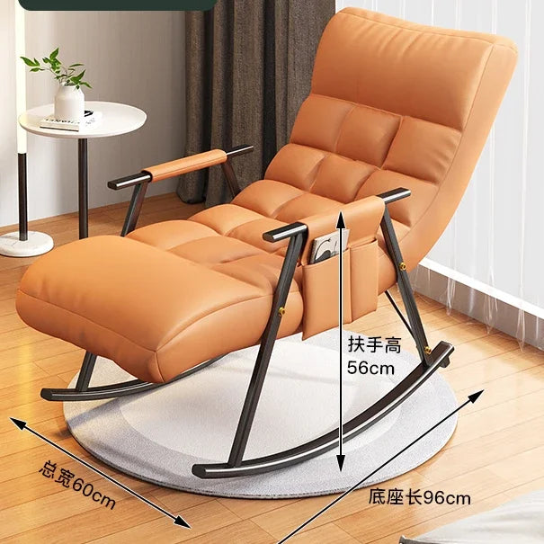 Afralia™ Nordic Rocking Chair Recliner for Balcony, Lazy Home Sofa, Adult Single Seat