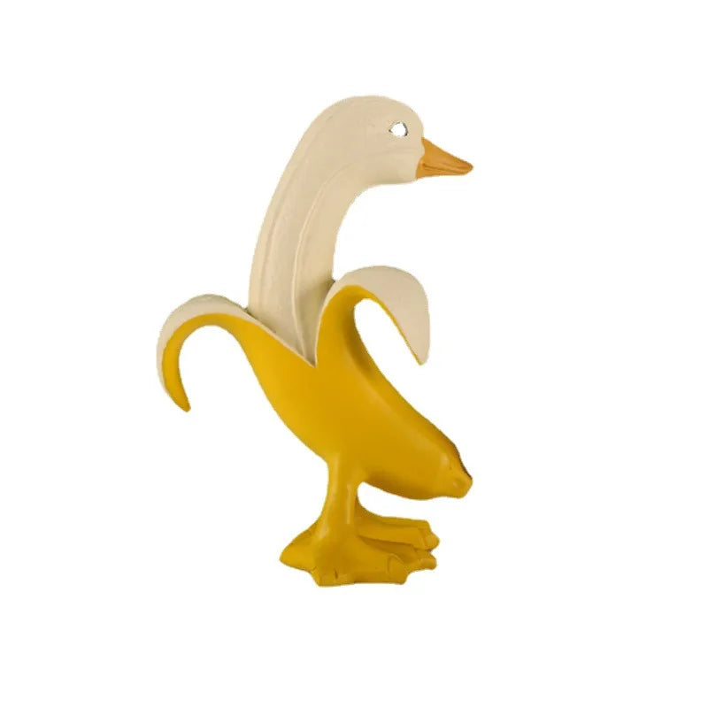 Afralia™ Banana Duck Sculpture: Cute Funny Animal Figurine for Home Decor