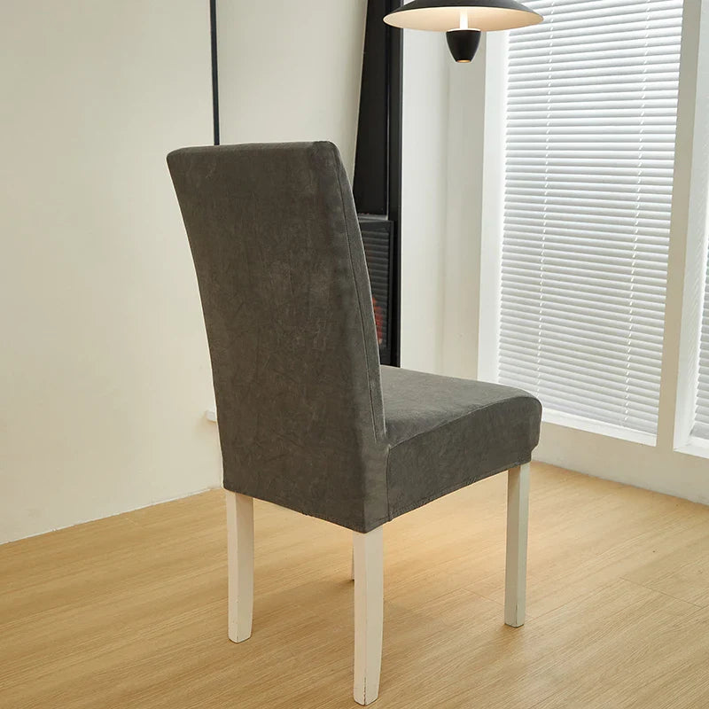 Afralia™ Velvet Chair Cover Slipcovers in Stretch Plain Seat Solid Color Thick Fabric