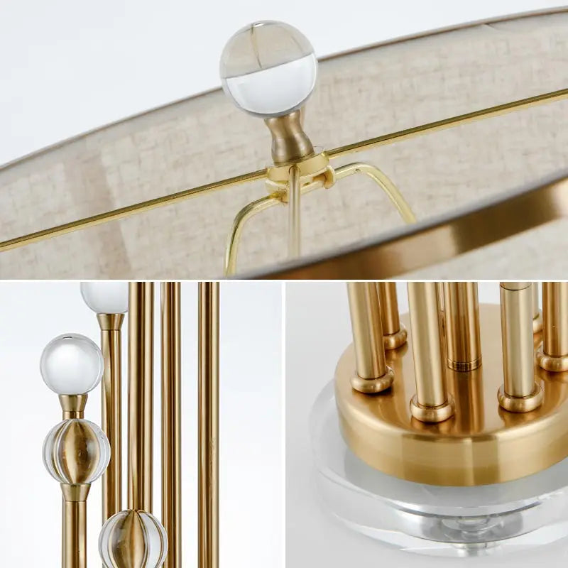 Afralia™ Crystal Bedside Lamp: Modern Nordic Design, Fabric Lampshade for Living Room & Bedroom