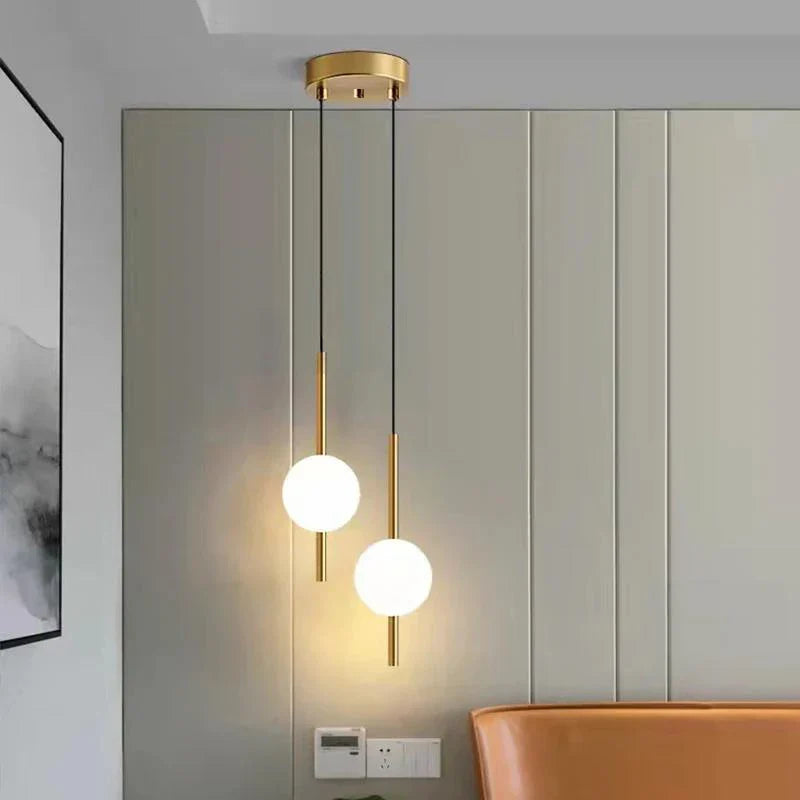 Afralia™ Glass Ball Pendant Light: Modern Nordic Bedroom Hanging Lamp