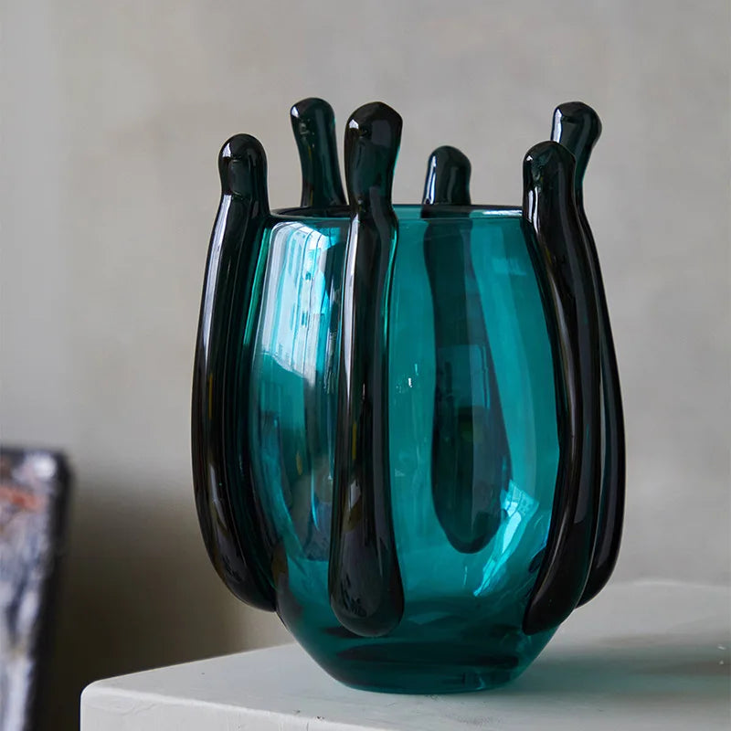 Afralia™ Handcrafted Silk-wrapped Glass Vase - Home Decoration & Flower Arrangement