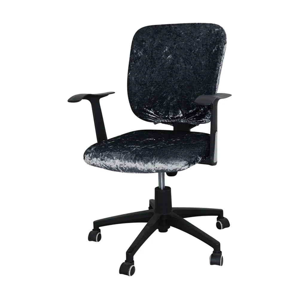 Afralia™ Velvet Office Chair Cover Slipcover: Stretch Spandex Seat Protector