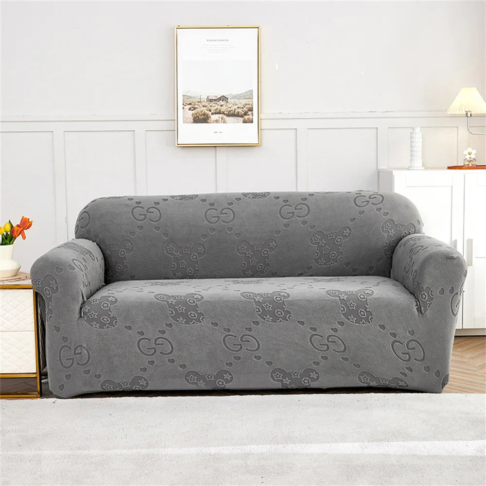 Afralia™ Thick Velvet Sofa Cover: 1/2/3/4 Seats Stretch Slipcover Protector