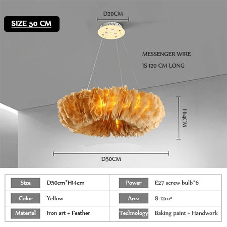 Afralia™ Nordic Feather Pendant Lamps for Bedroom and Home Decor Lighting