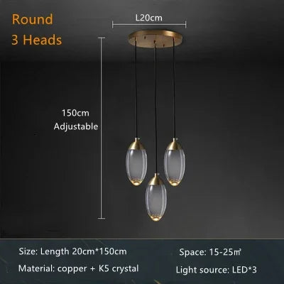 Afralia™ Copper Luster Pendant Chandelier for Luxe Interior Lighting